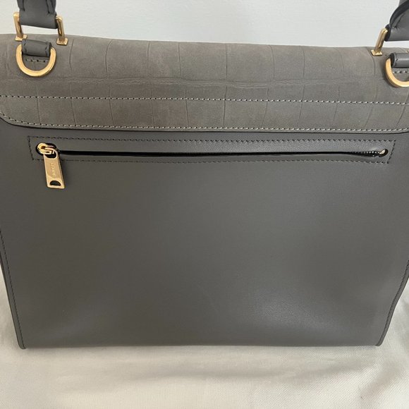 Celine grey croc embroidered trapeze medium bag - Picture 10 of 13